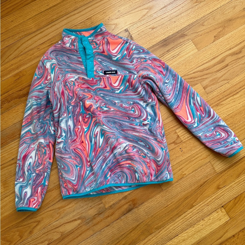 Lands’ End snap neck pullover